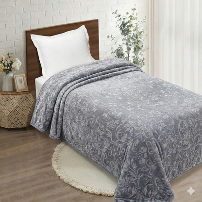 🛏️✨ HOME Deluxe Super Soft Luxury Blanket 222x240 cm – 5kg – 100% Polyester – Weight g/m² – GREY COLOR