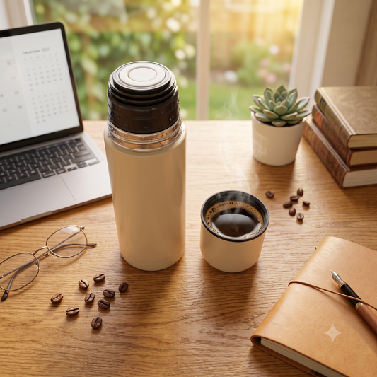 Termo de Acero Inoxidable para Café y Bebidas – Aislante Térmico con Tapa Vaso