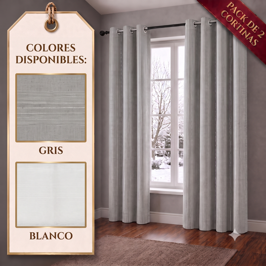 PACK X2 Cortina con Ojales 140 × 240 cm - Cortina Bali 2