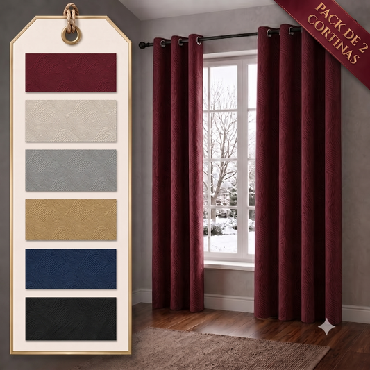 PACK X2 Cortina Opaca con Ojales 140 × 240 cm - Cortina Reao