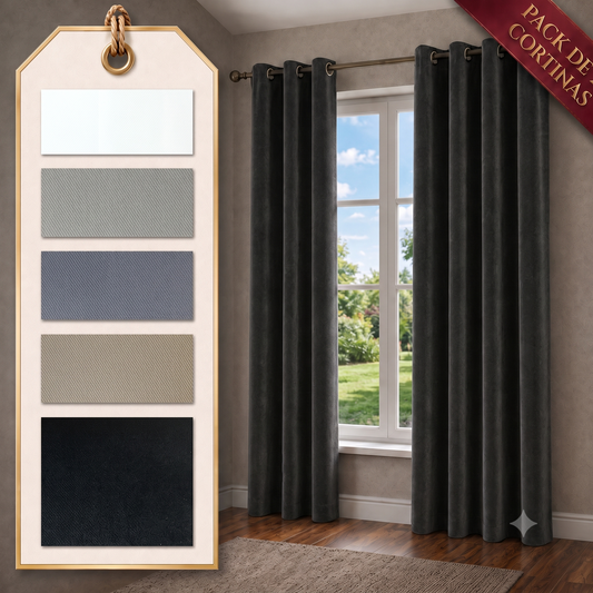 PACK X2 CORTINA OCULTANTE MODELO CRYSTAL 140 x 240 CM