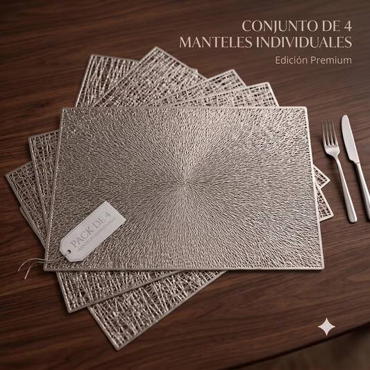 PACK X4 Manteles Individuales Decorativos con Diseño Entrelazado