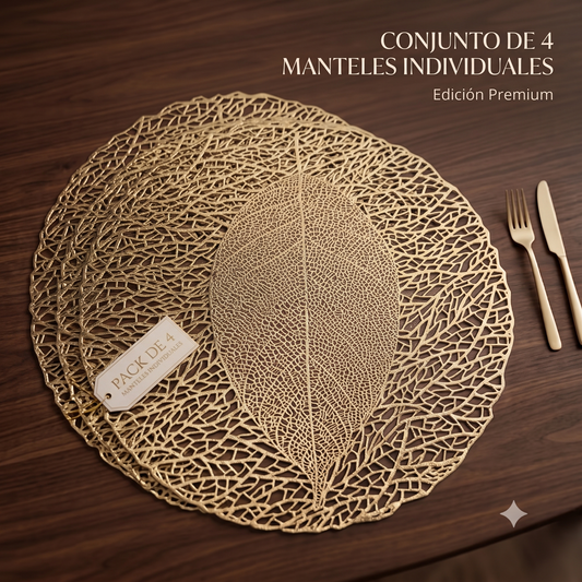 PACK X4 Manteles Individuales Decorativos con Diseño Entrelazado - 38,5cm