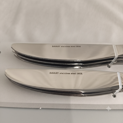 🔪 Set de 6 Cuchillos de Mesa con Mango Texturizado – Acabado Elegante