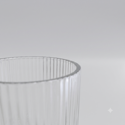 Set de 6 Vasos de Cristal Transparente con Relieve – Elegancia para Agua, Refrescos y Cócteles