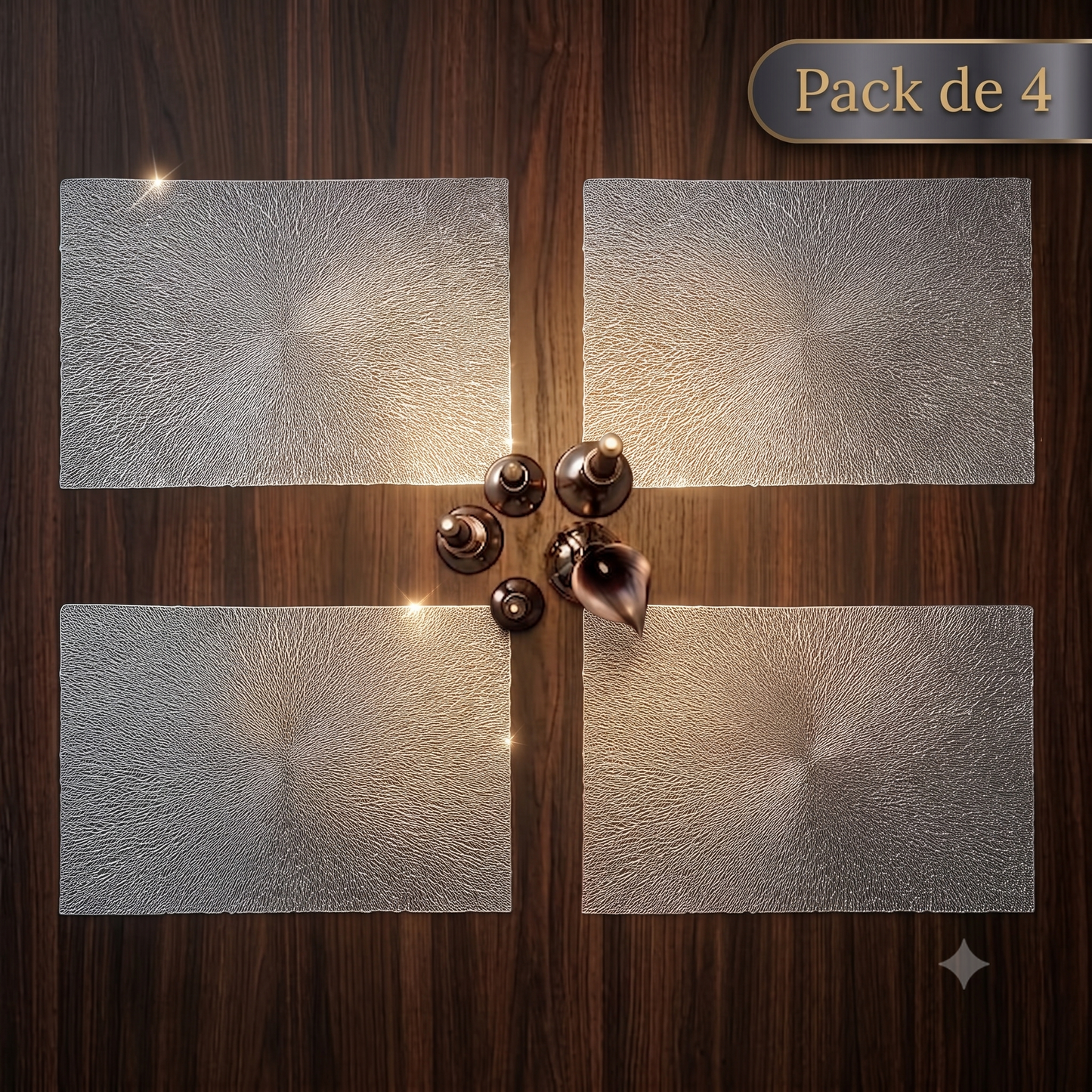 PACK X4 Manteles Individuales Decorativos con Diseño Entrelazado