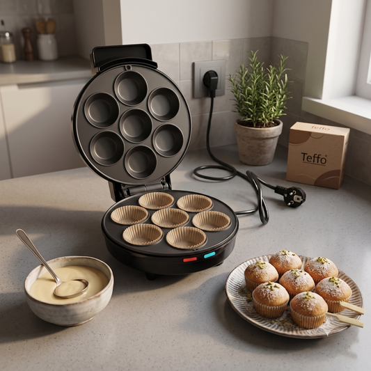 🧁 Máquina Eléctrica para 7 Mini Cupcakes – Antiadherente y Fácil de Usar