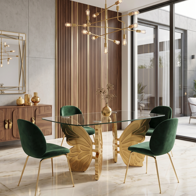 Mesa de Comedor de Diseño Contemporáneo - Cristal y Acero180x90x75 Alta calidad