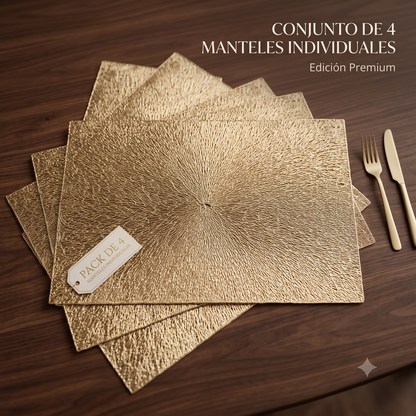 PACK X4 Manteles Individuales Decorativos con Diseño Entrelazado