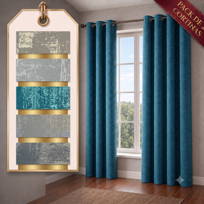 PACK X2 CORTINA JACQUARD MODELO CASERTA 140 x 240 CM