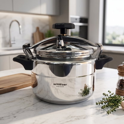 Olla a Presión Schleizer de Acero Inoxidable con Cestillo Vapor 8L