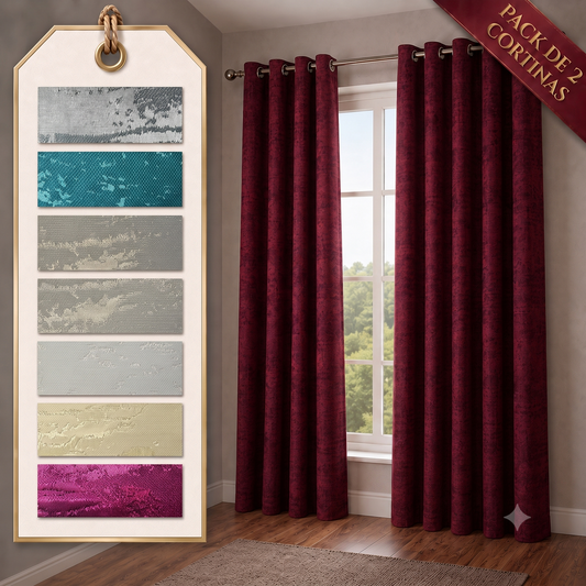 PACK X2 CORTINA JACQUARD MODELO SPEZIA 140 x 240 CM