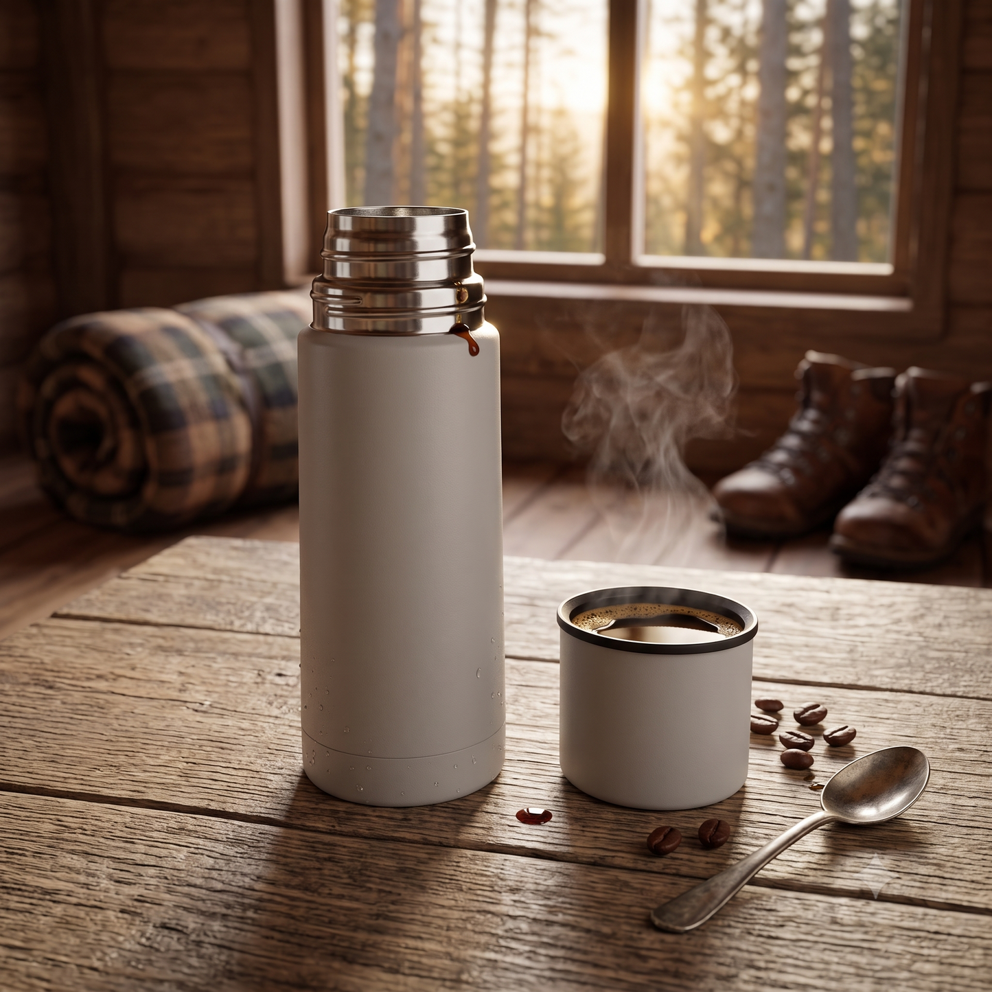 Termo de Acero Inoxidable para Café y Bebidas – Aislante Térmico con Tapa Vaso