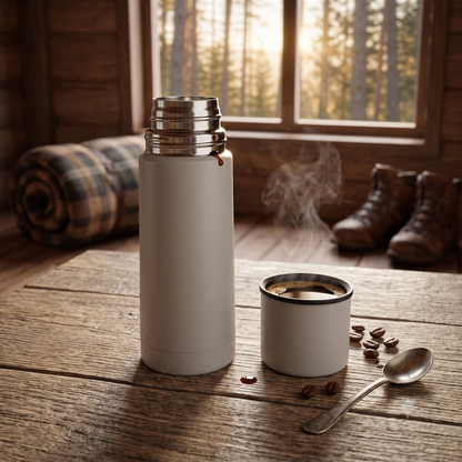 Termo de Acero Inoxidable para Café y Bebidas – Aislante Térmico con Tapa Vaso