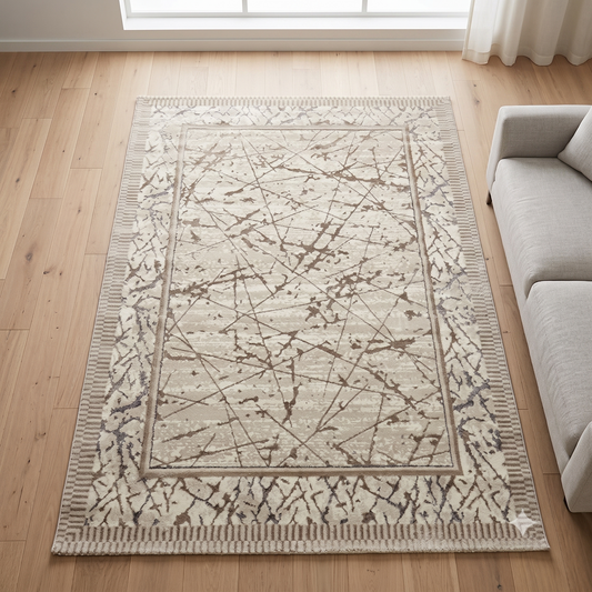 Alfombra Moderna Abstracta Beige grisáceo y Gris Claro 160x230 cm