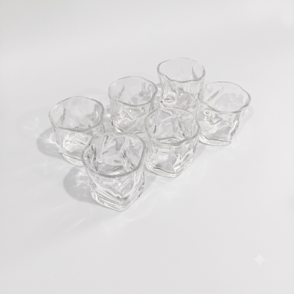 Set de 6 Vasos de Vidrio Texturizados para Agua, Zumo y Refrescos