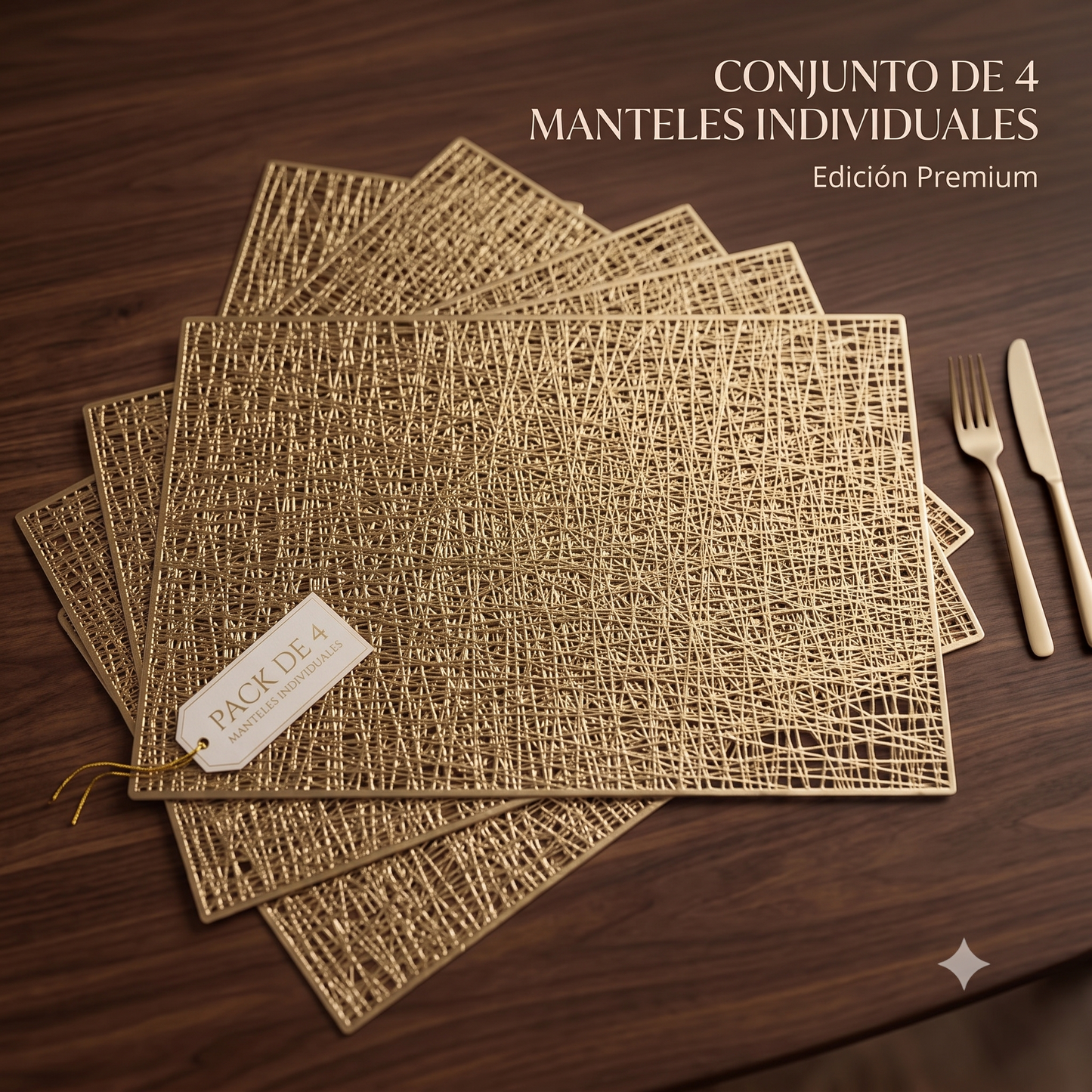 PACK X4 Manteles Individuales Decorativos con Diseño Entrelazado