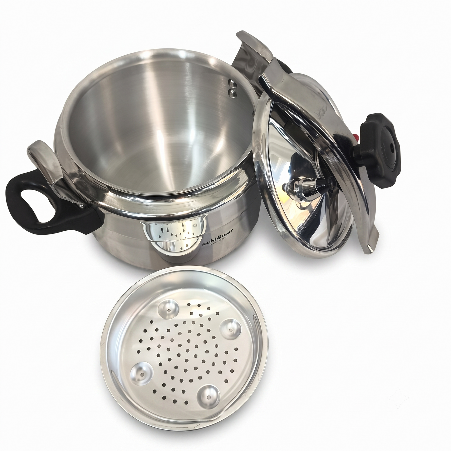 Olla a Presión Schleizer de Acero Inoxidable con Cestillo Vapor 8L