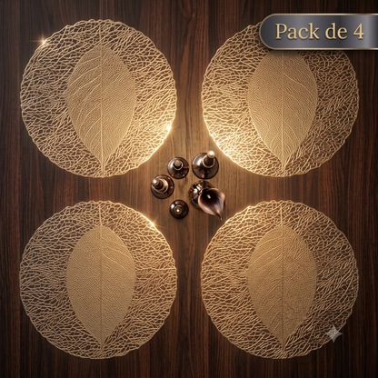PACK X4 Manteles Individuales Decorativos con Diseño Entrelazado - 38,5cm