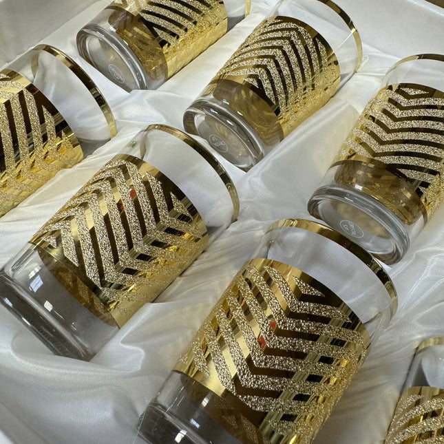 Copos de chá marroquinos - Dourados - Conjunto de 12 copos - 178 ml - Copos de chá e café