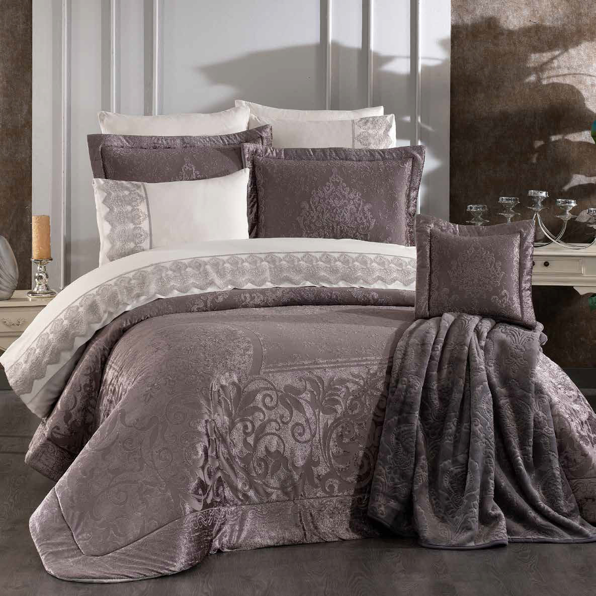 Conjunto de Cama Perez – Luxo e Sofisticação para o Seu Quarto – Cappuccino