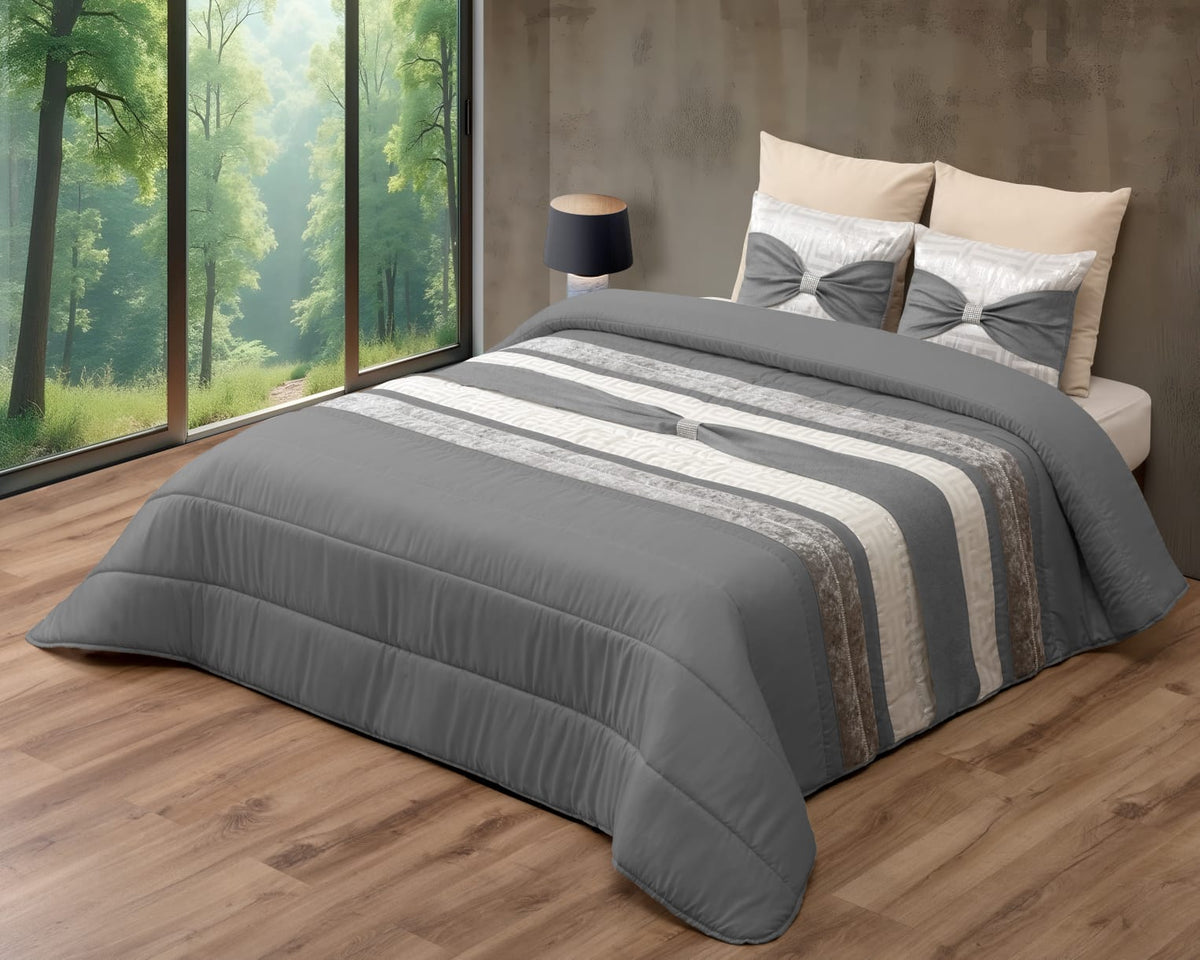 Colcha JENNY Elegante – Conjunto Decorativo con Dos Almohadas