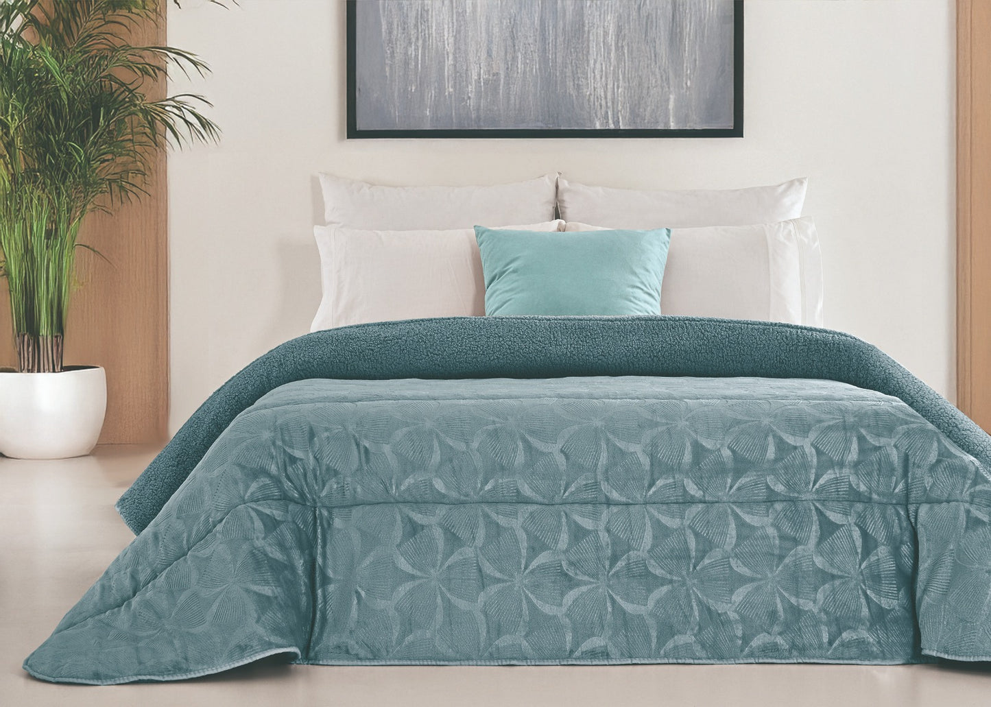 Edredón Comforter Polar con Sherpa – Modelo Triangulo - 240 x 260 cm (POLAR 19)
