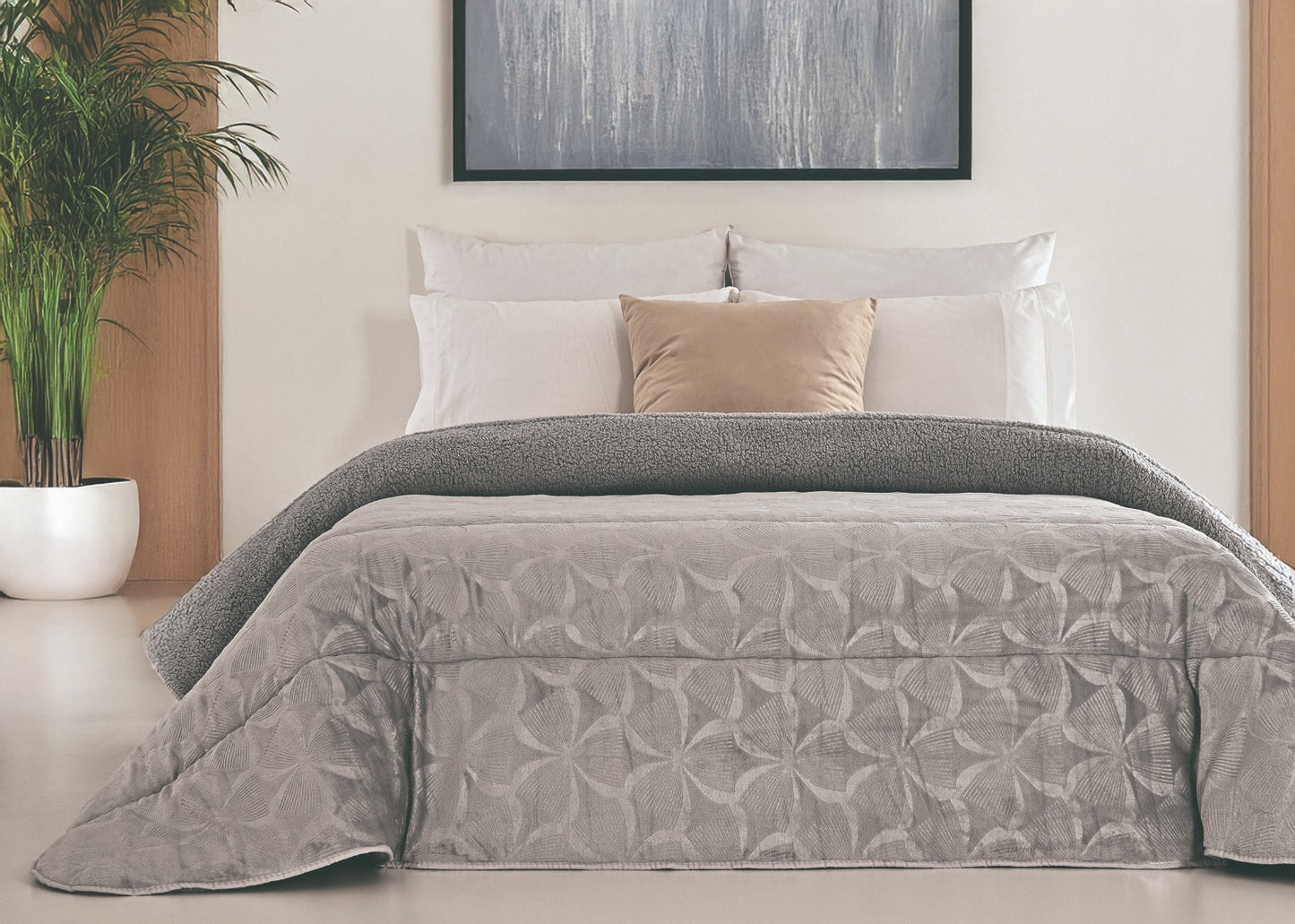 Edredón Comforter Polar con Sherpa – Modelo Triangulo - 240 x 260 cm (POLAR 19)