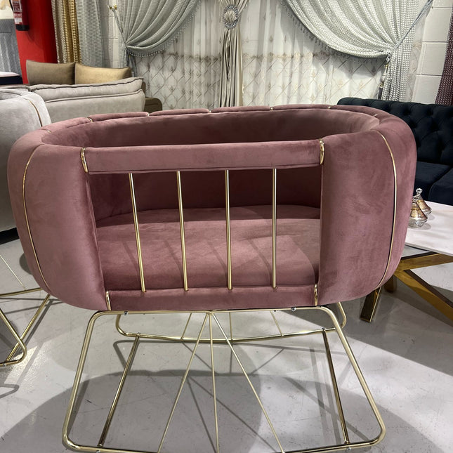 💤 Berço de veludo luxuoso feito à mão – Design elegante e moderno – Rosa com detalhes dourados💤