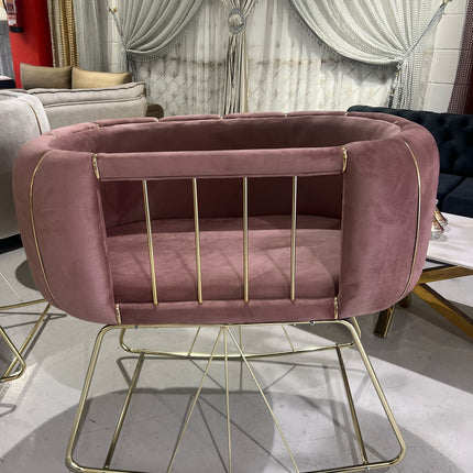 💤 Berço de veludo luxuoso feito à mão – Design elegante e moderno – Rosa com detalhes dourados💤