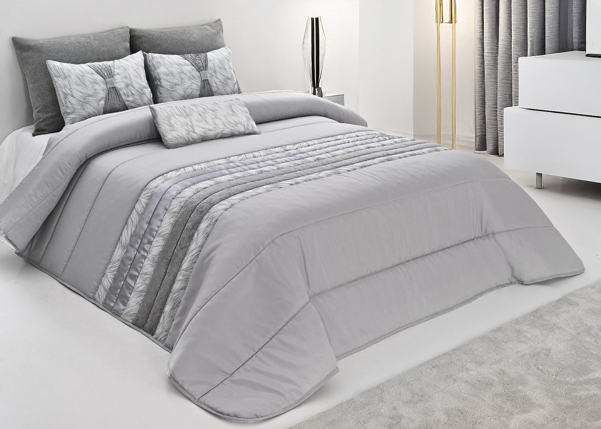 Colcha TROPICAL Elegante – Conjunto Decorativo con Tres Almohadas, 250 x 260 cm