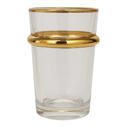 Conjunto de 12 Copos de Chá – Elegância em Ouro