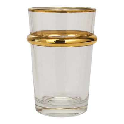 Conjunto de 12 Copos de Chá – Elegância em Ouro