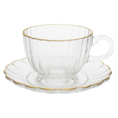 Conjunto de 6 xícaras de vidro com pires – Design clássico e elegante