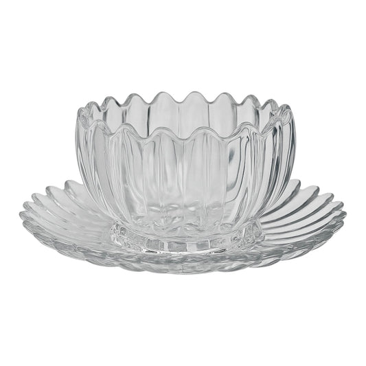 Set de 6 Cuencos de Cristal con Plato – Alta Calidad (12 Piezas)