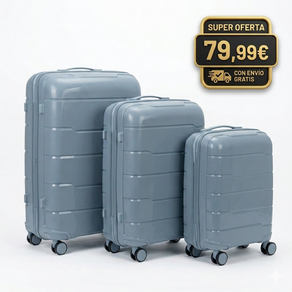 Set de 3 Maletas Rígidas Veyra – Azul Acero