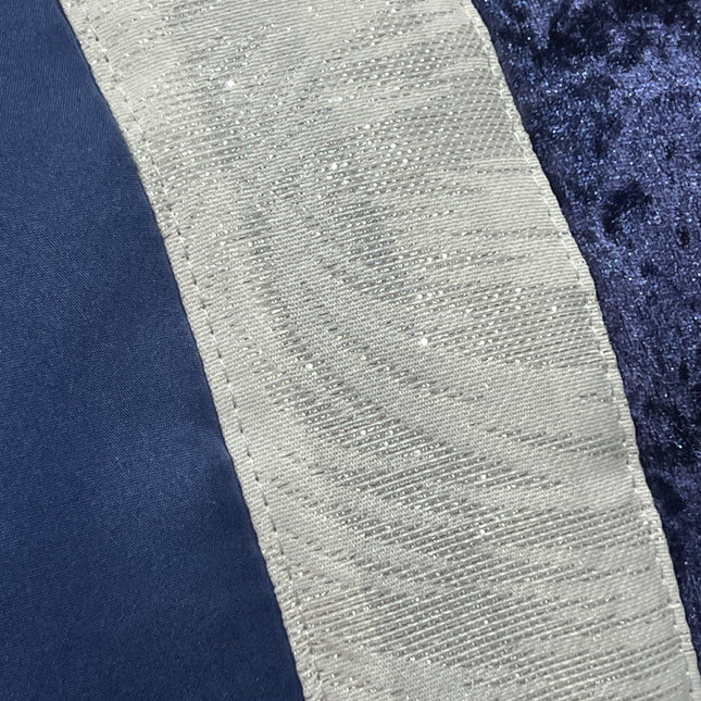 Elegante colcha tropical – Conjunto decorativo com três almofadas, 250 x 260 cm - AZUL ESCURO