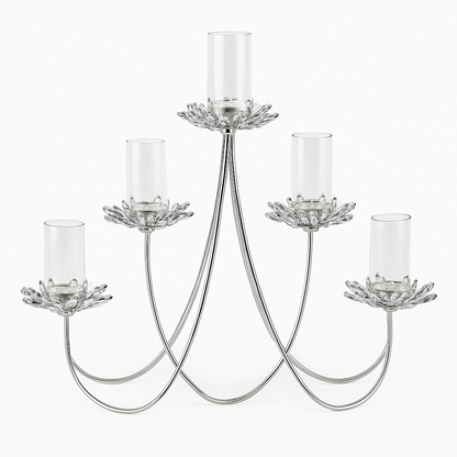 Candelabro alto de 5 braços com design elegante