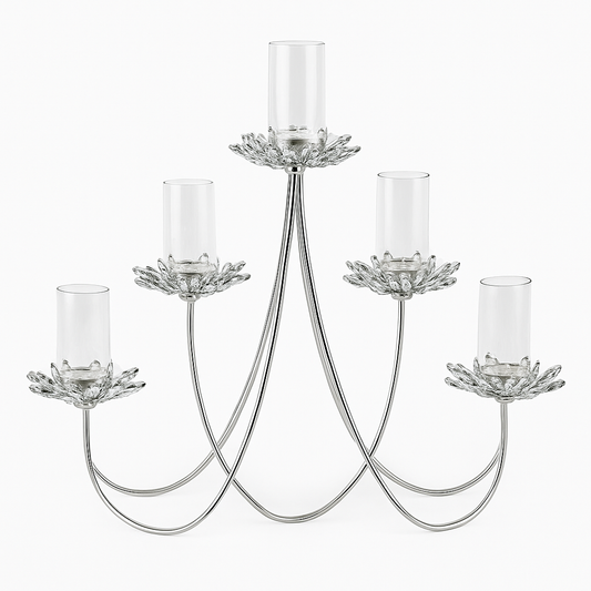 Candelabro alto de 5 braços com design elegante