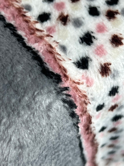 2) Juego de Sábanas Coralina 3 Piezas Círculos Gris | Invierno Térmico | 100% Poliéster