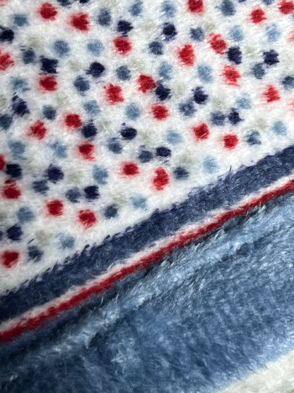 Juego de Sábanas Coralina 3 Piezas Círculos Azul | Térmicas Invierno | 100% Poliéster