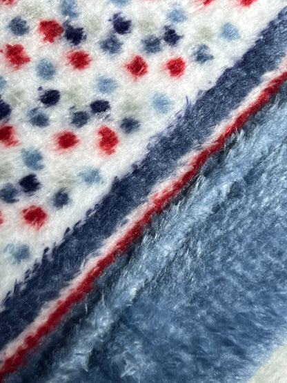 Juego de Sábanas Coralina 3 Piezas Círculos Azul | Térmicas Invierno | 100% Poliéster