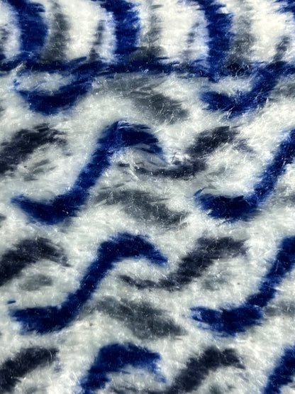 Juego de Sábanas Coralina 3 Piezas Ondas Azul y Blanco | Invierno | 100% Poliéster