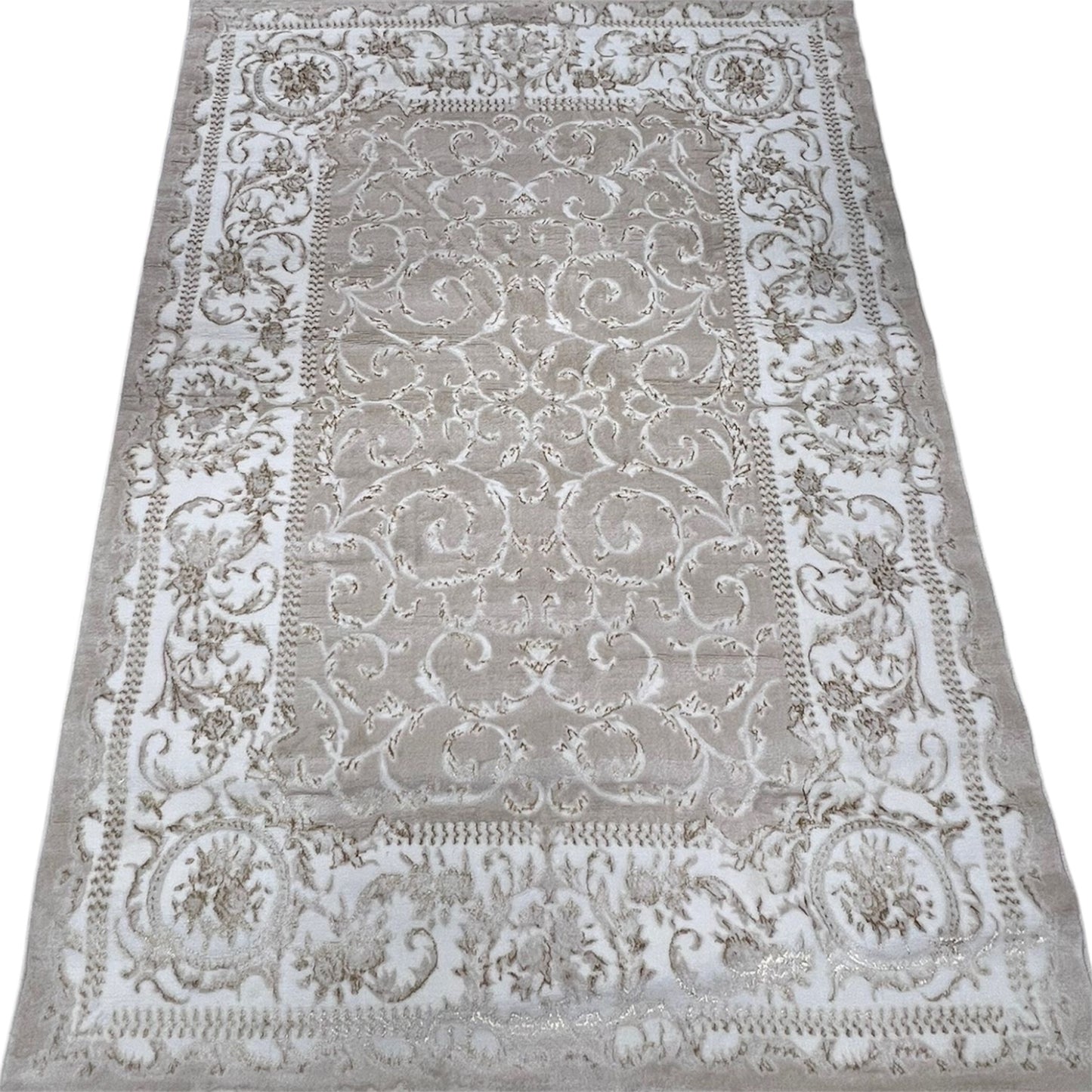Alfombra Santorini – Elegancia clásica en tono crema y beige