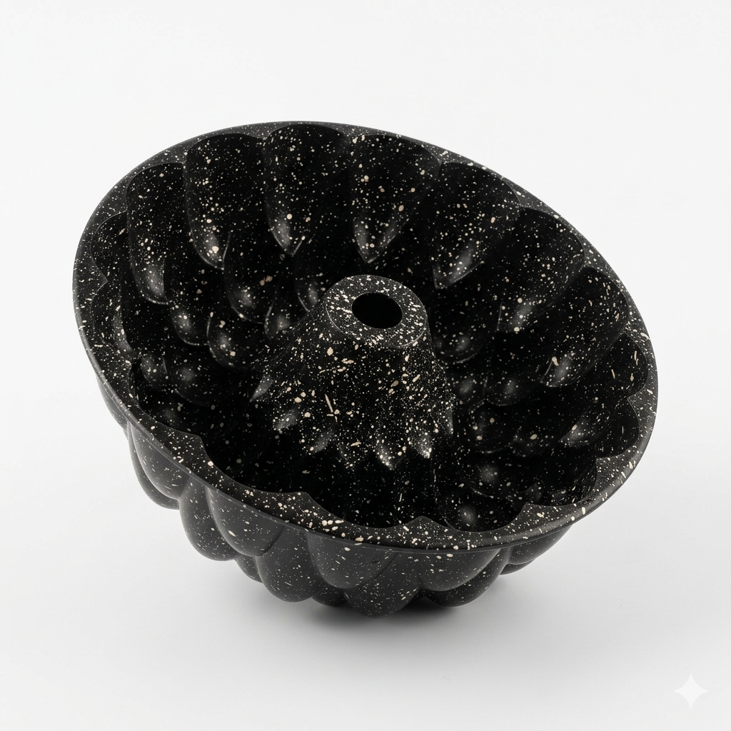 Molde  Antiadherente Negro Moteado — Para Bizcochos y Flanes