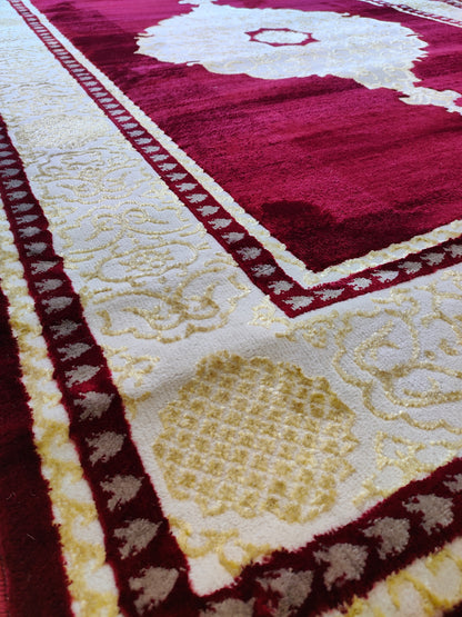 TAPETE KHANJAR DESIGN VERMELHO/DOURADO