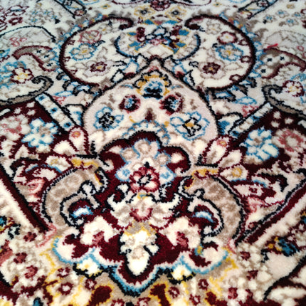 Tapete turco vermelho com detalhes em vermelho – Fabricado na Turquia, estilo oriental clássico.