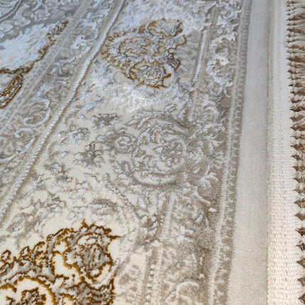 Alfombra Diseño Arabia Crema con Detalles en Crema – Ideal para Decoraciones Claras
