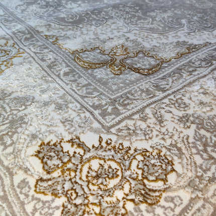 Alfombra Diseño Arabia Crema con Detalles en Crema – Ideal para Decoraciones Claras