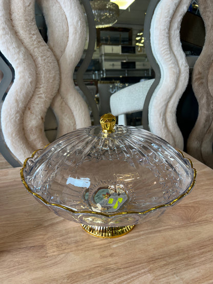 🍰 Expositor Redondo de Plástico con Tapa y Base Dorada o Plata – Elegancia para tus Postres ✨